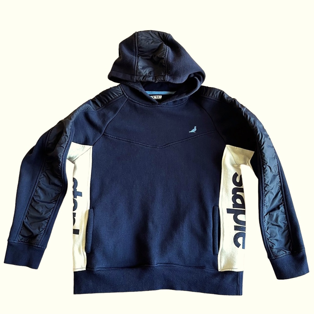 Staple Pigeon Hoodie Mens S Blue White Cotton Casual Outdoor Streetwear Spellout